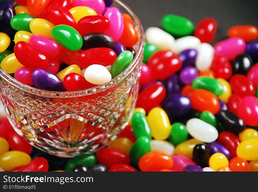 Candy dish with jellybeans