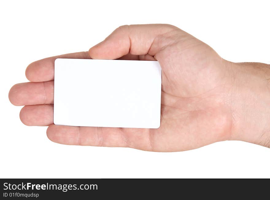 Presentation blank business card isolated on white