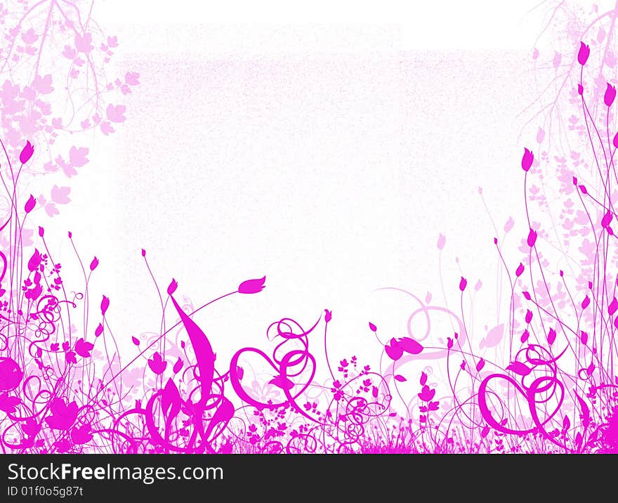 Pink foliage abstract floral background