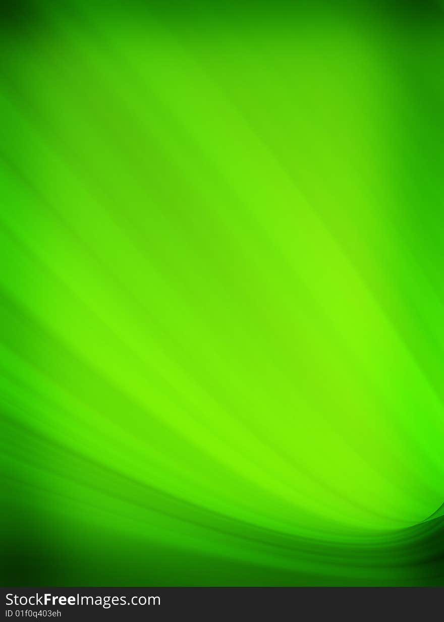 Green waves with  bright effects. Abstract illustration. Green waves with  bright effects. Abstract illustration