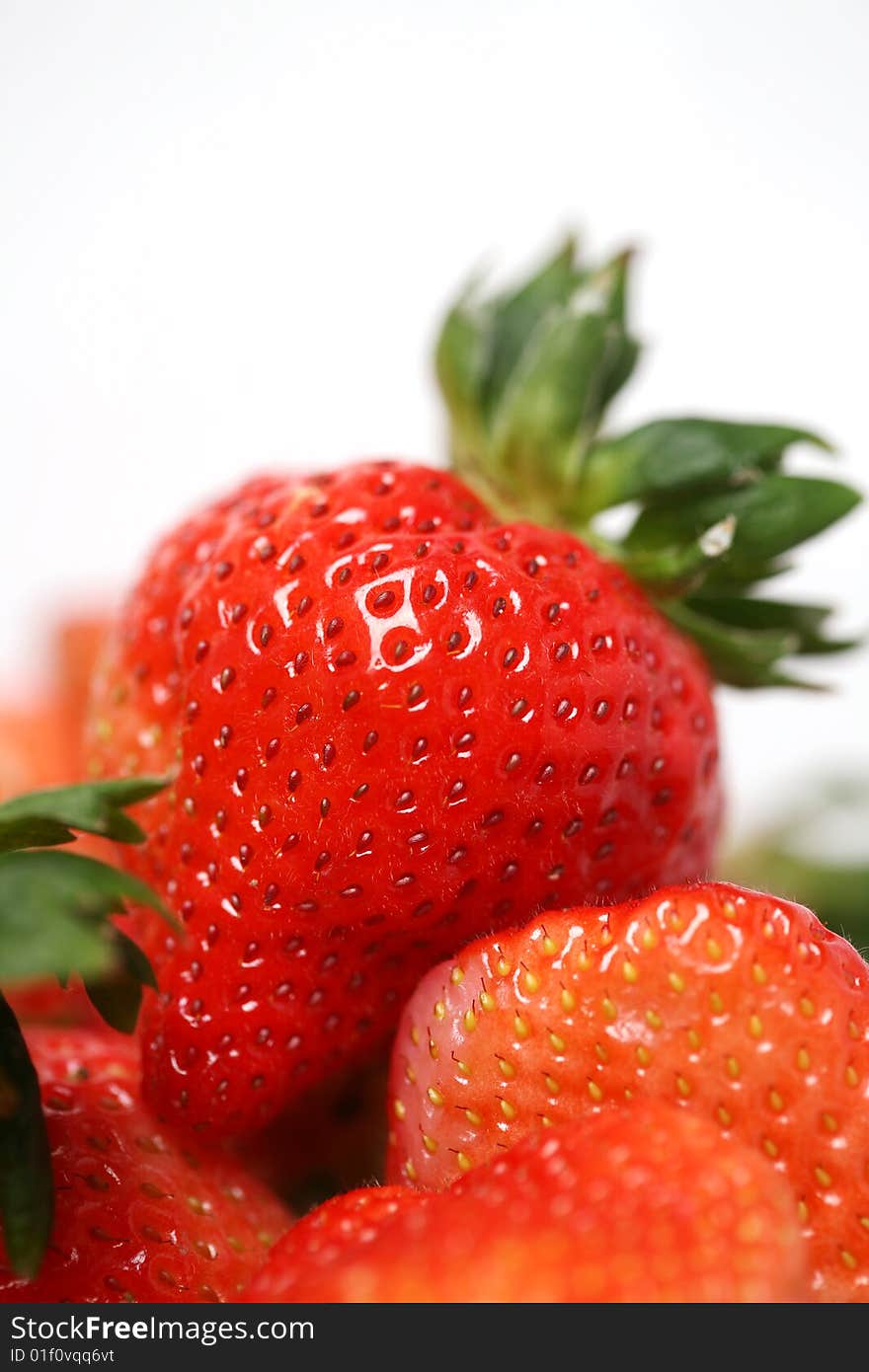 Fresh strawberry with white background