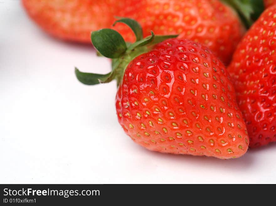 Fresh strawberry with white background