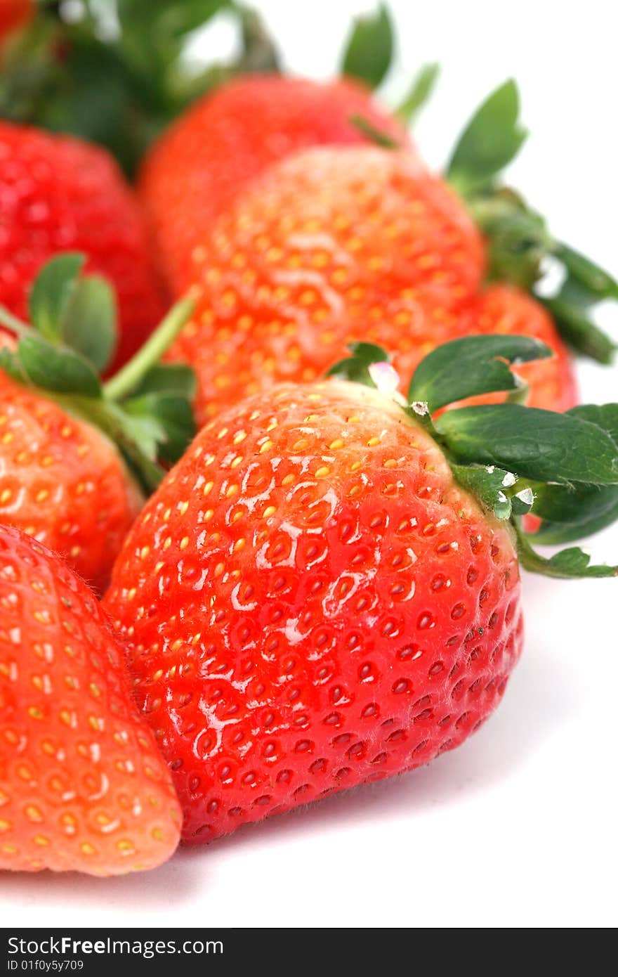 Fresh strawberry with white background