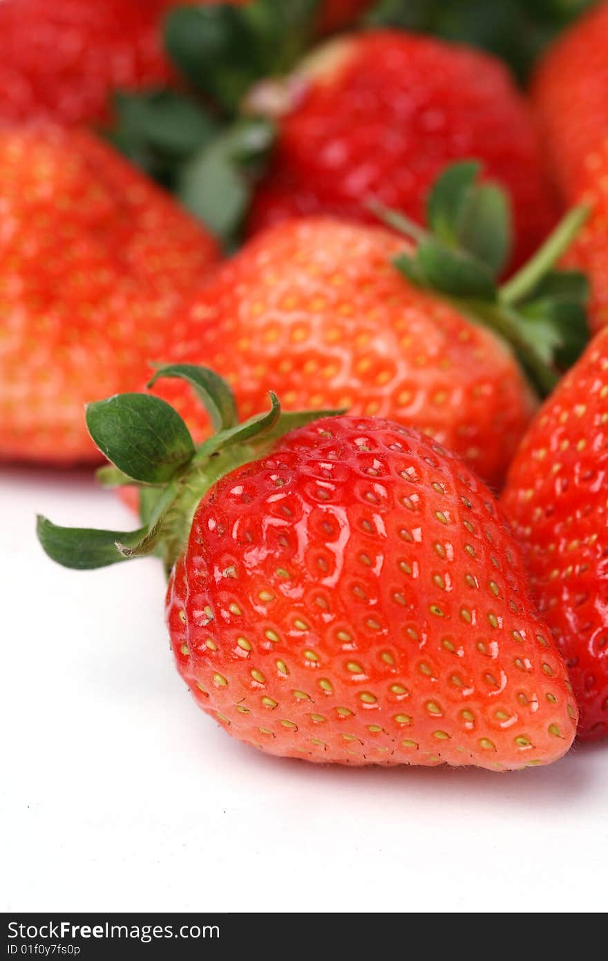 Fresh strawberry with white background