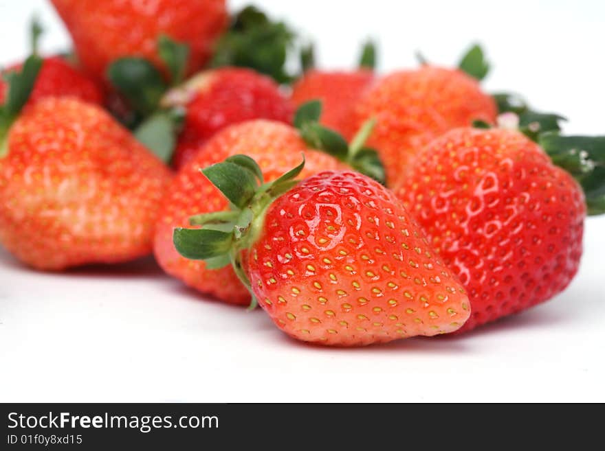 Fresh strawberry with white background