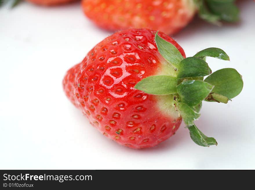 Fresh strawberry with white background