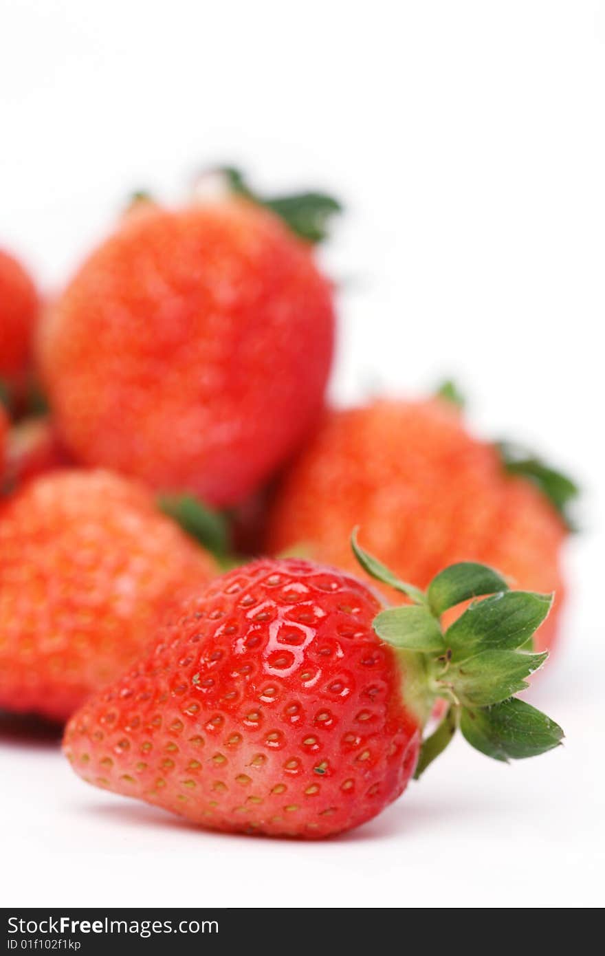 Fresh strawberry with white background