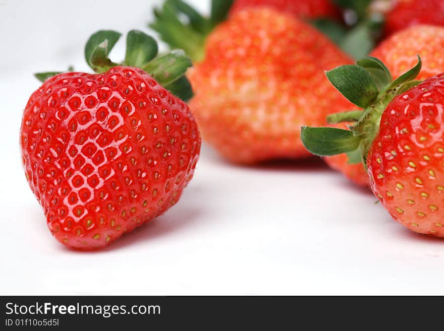 Fresh strawberry with white background