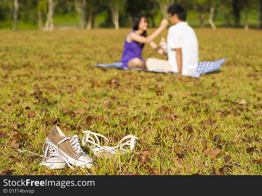 Loving couple in the outdoor