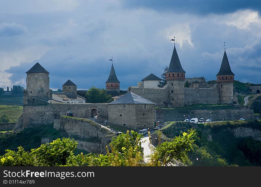 Kind on a fortress in town Kamenets-podolskiy Ukraine