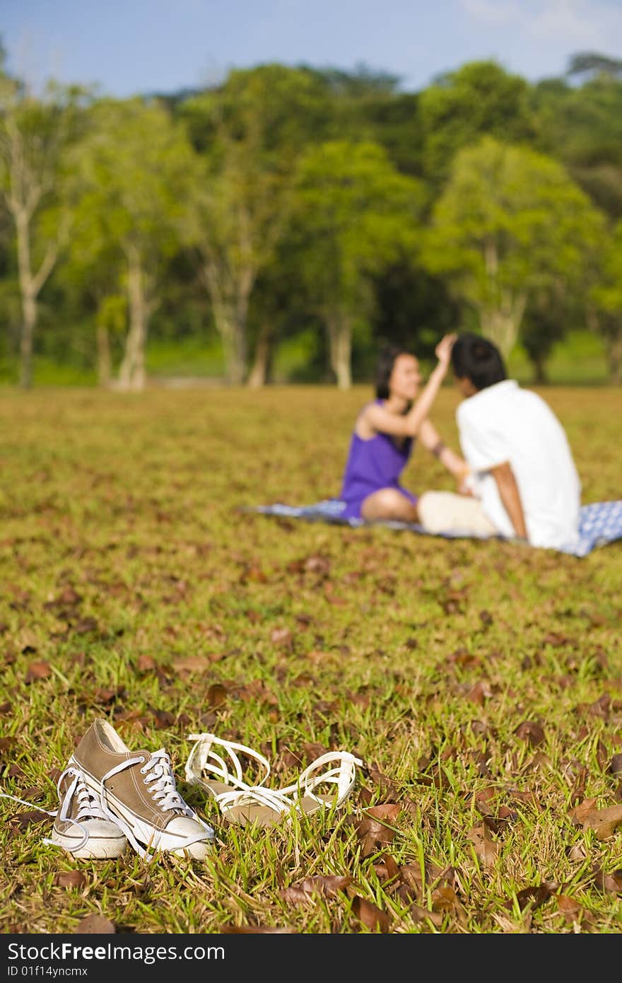 Loving Couple In The Outdoor