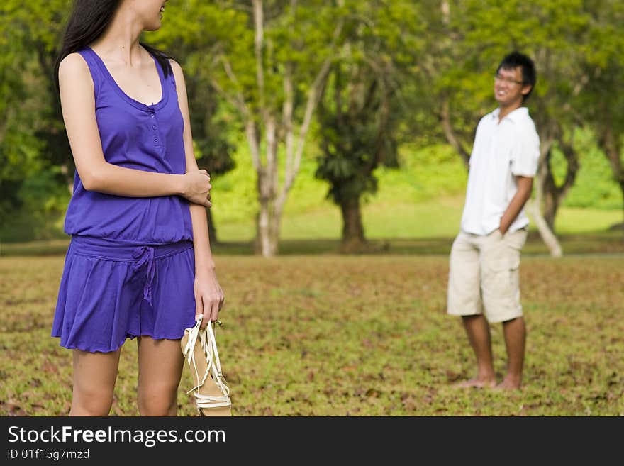 Loving couple in the outdoor