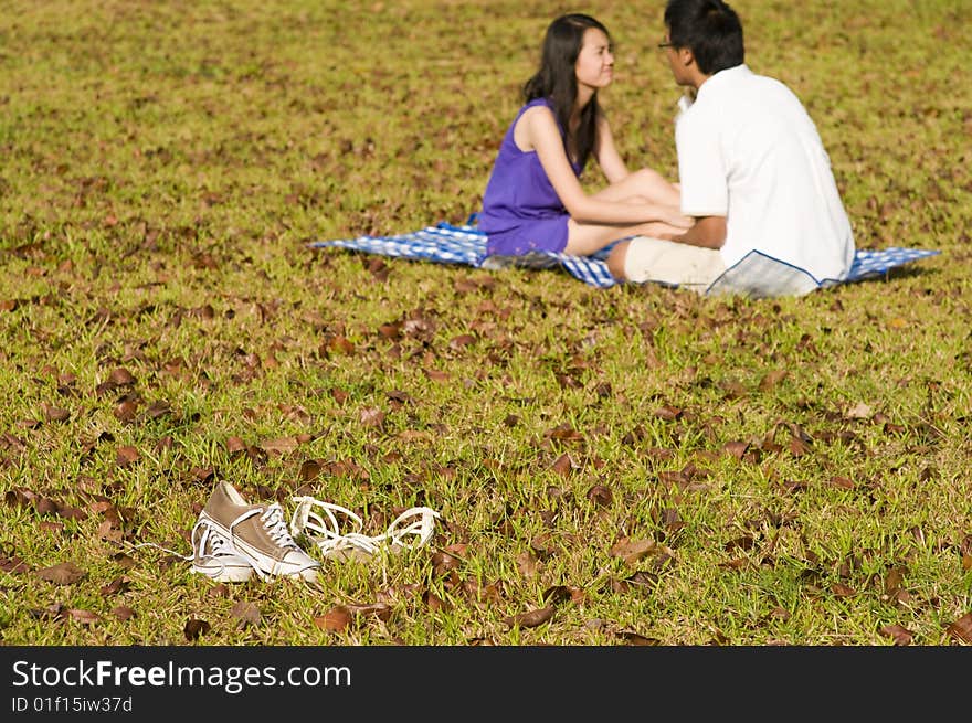 Loving couple in the outdoor