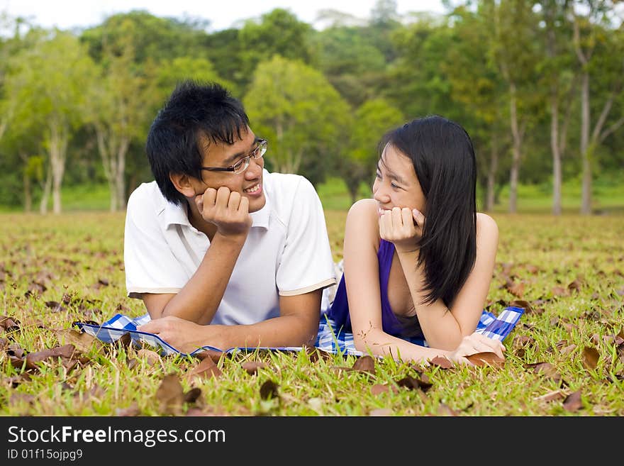 Loving couple in the outdoor