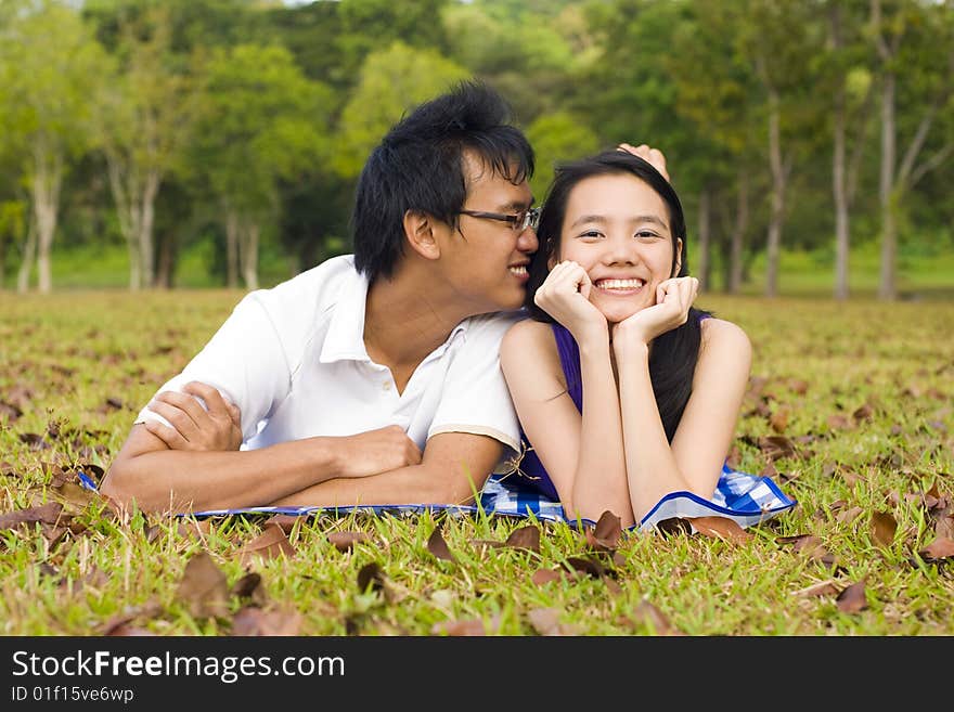 Loving couple in the outdoor