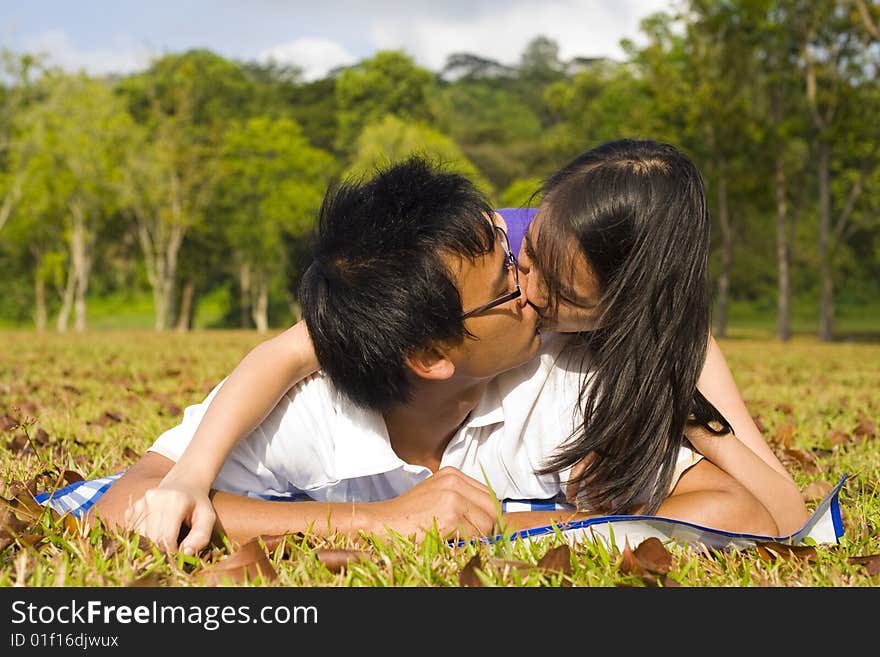 Loving couple in the outdoor