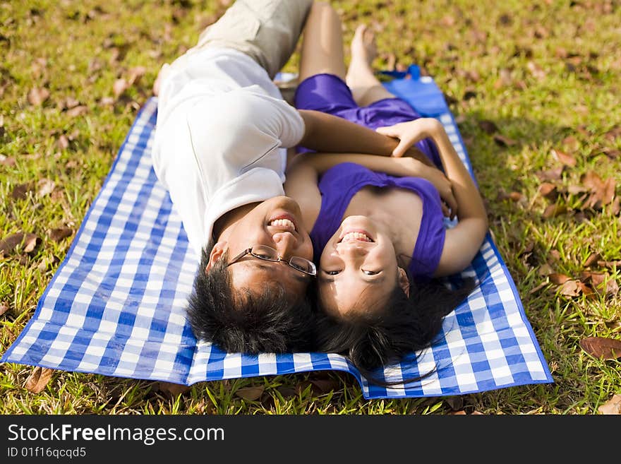 Loving couple in the outdoor