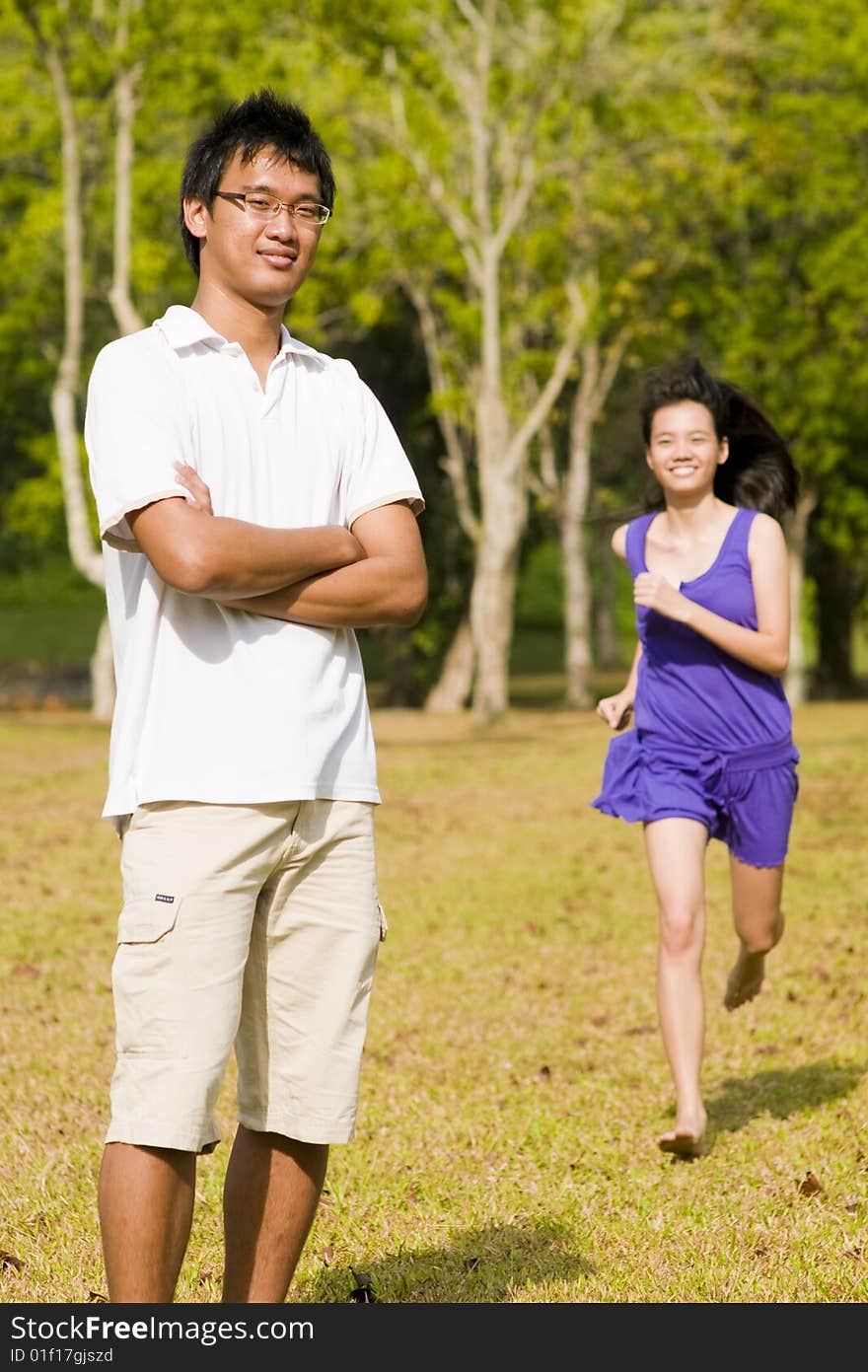 Loving couple in the outdoor