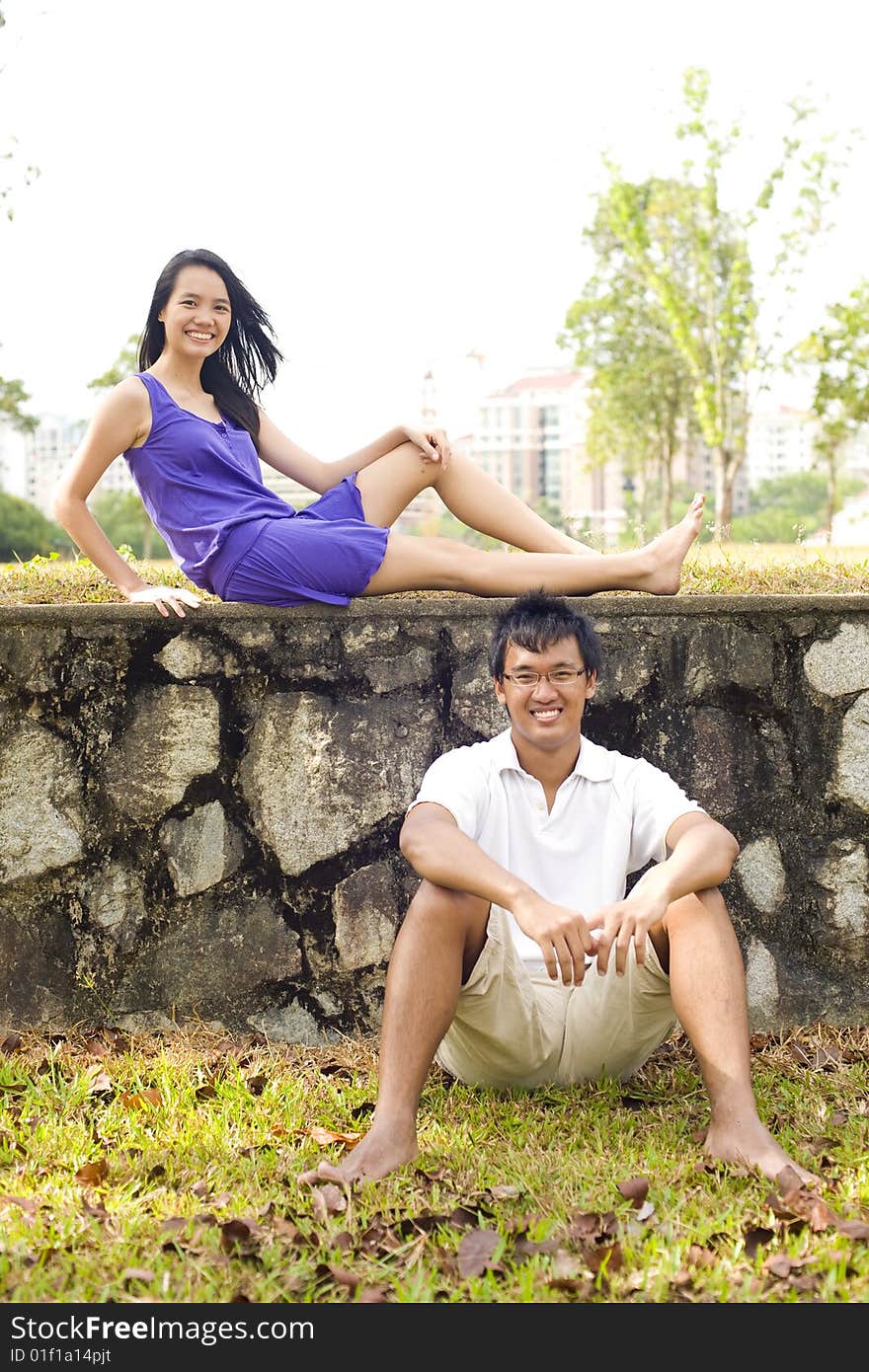 Loving couple in the outdoor