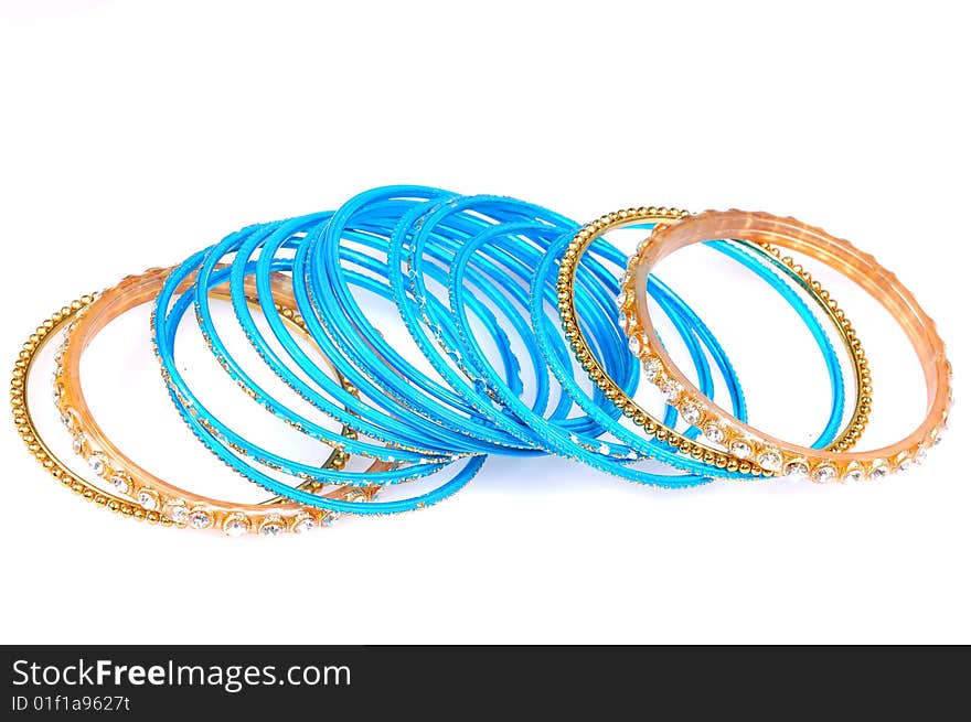 Bangles isolated on white background.