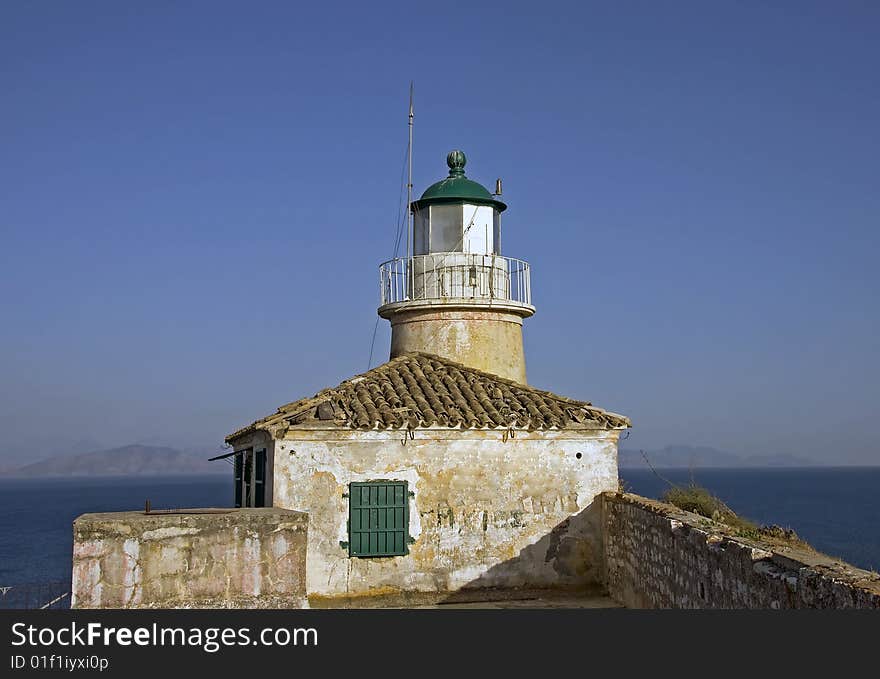 Old light house near the ocean