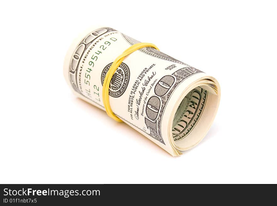 Dollar roll, isolated on white