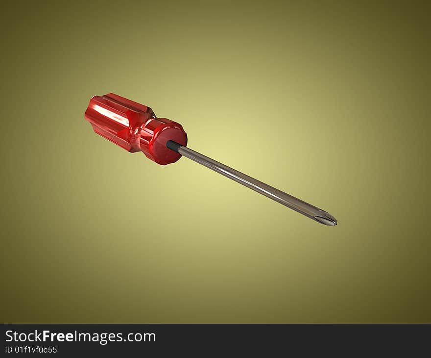 3D render of a screwdriver