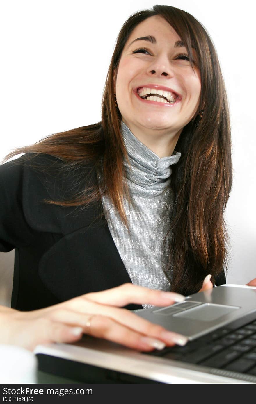 Smiling business woman. Isolated over white background. Smiling business woman. Isolated over white background