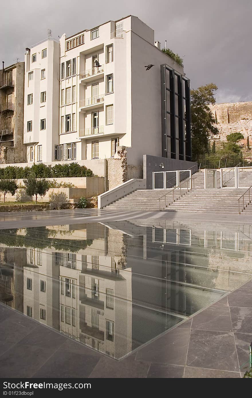 Building and reflected image in the glass