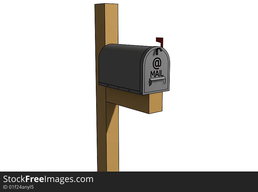 Classic american mailbox - 3d isolated illustration