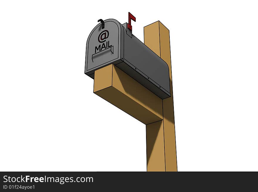 Classic american mailbox - 3d isolated illustration