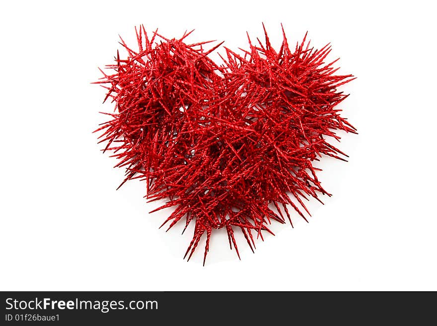 Red heart isolated on white background