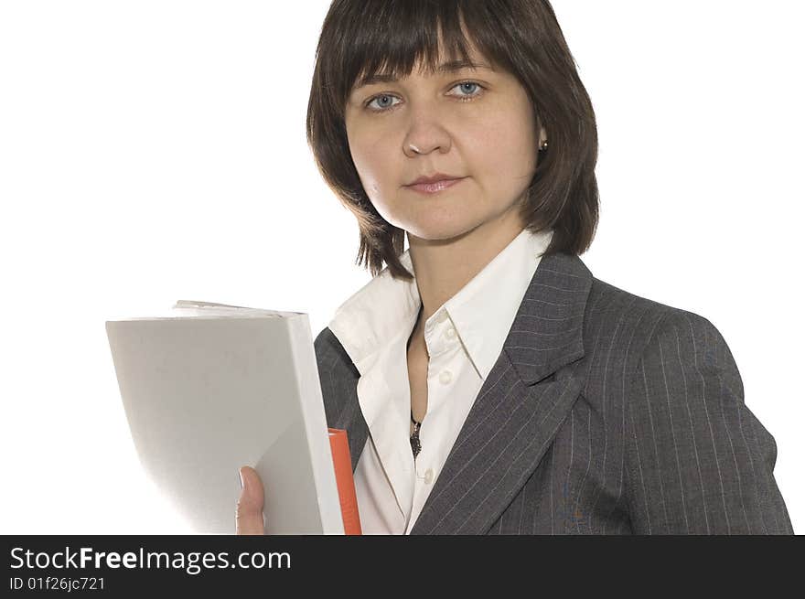 The young businesswoman hold the contracts in the hand