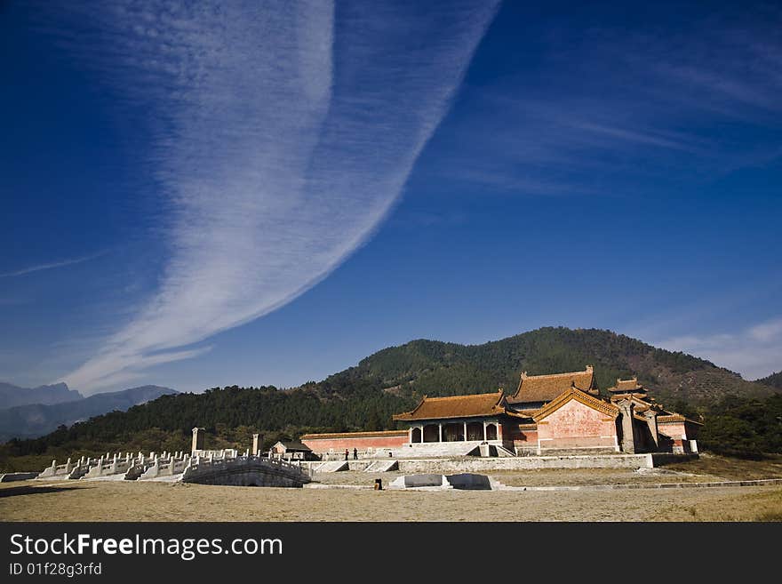 Carved stone bridge in the qing east tombs.