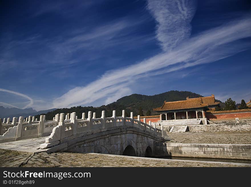 Carved stone bridge in the qing east tombs.