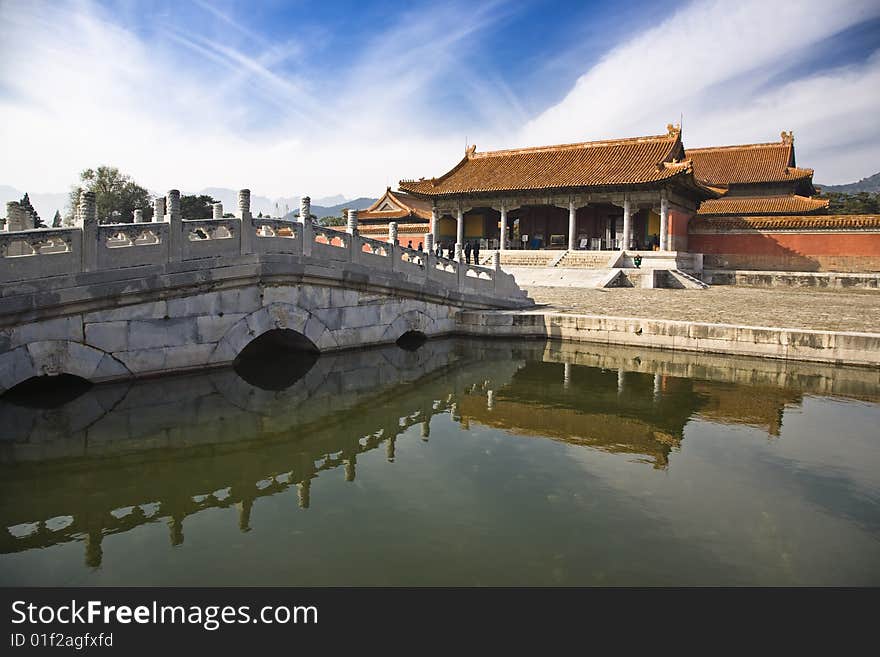 Carved stone bridge in the qing east tombs.