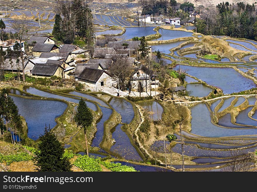 The beautiful  rural scenery in Chinese Yunnan