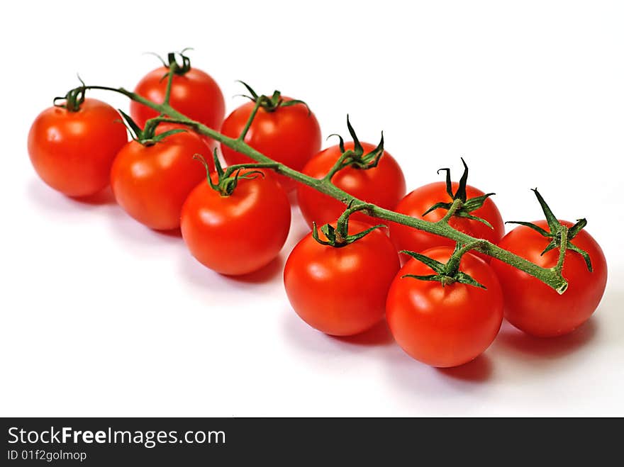 Fresh red tomato on white isolated