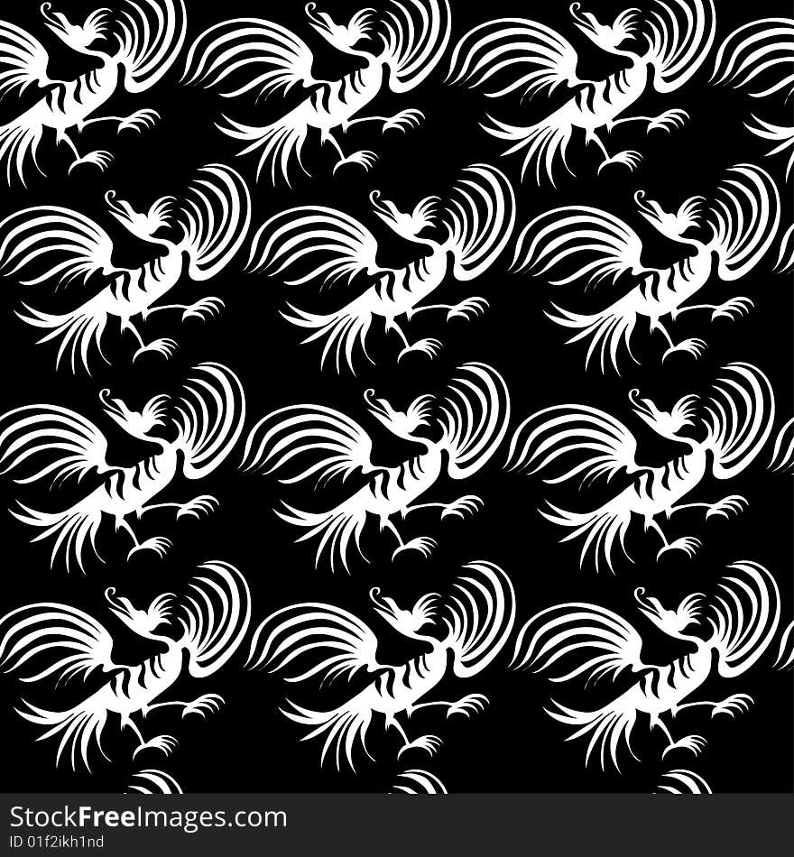 Seamless chinese dragon-bird pattern  (from my ethnic pattern collection). Seamless chinese dragon-bird pattern  (from my ethnic pattern collection)