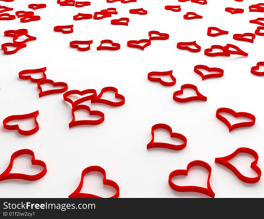 3d rendering - Many heart for valentine's day. 3d rendering - Many heart for valentine's day