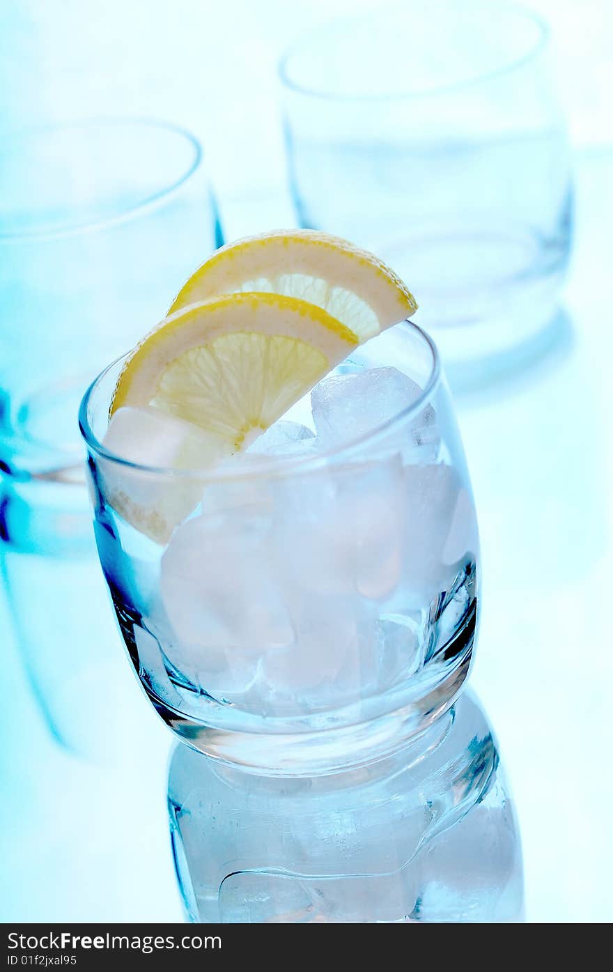 Glass of water with lemon