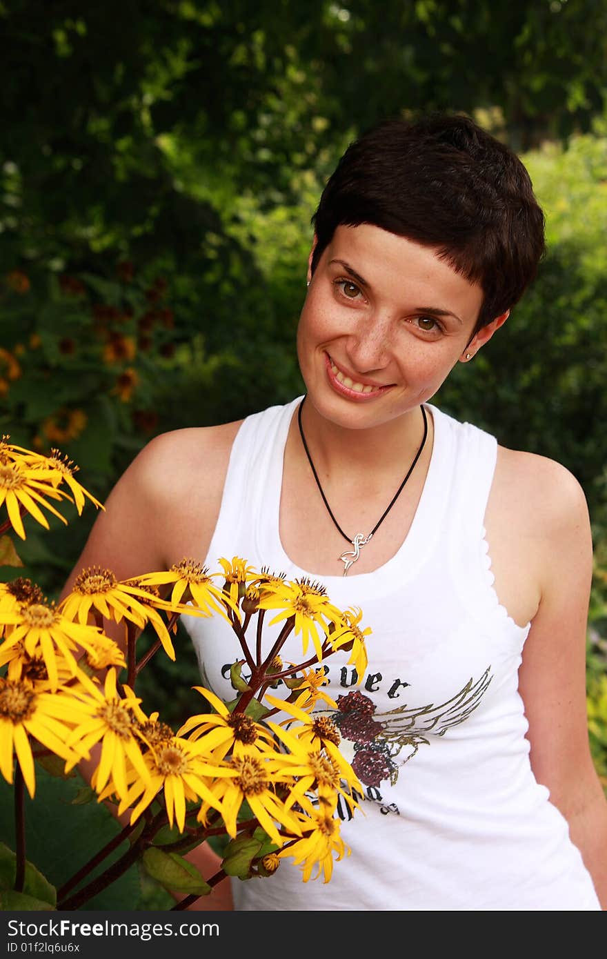 Girl With Yellow Flowers