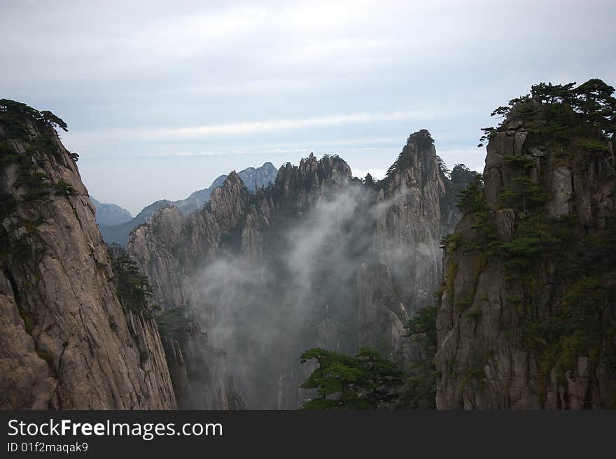 In the Huangshan mountain, China. In the Huangshan mountain, China