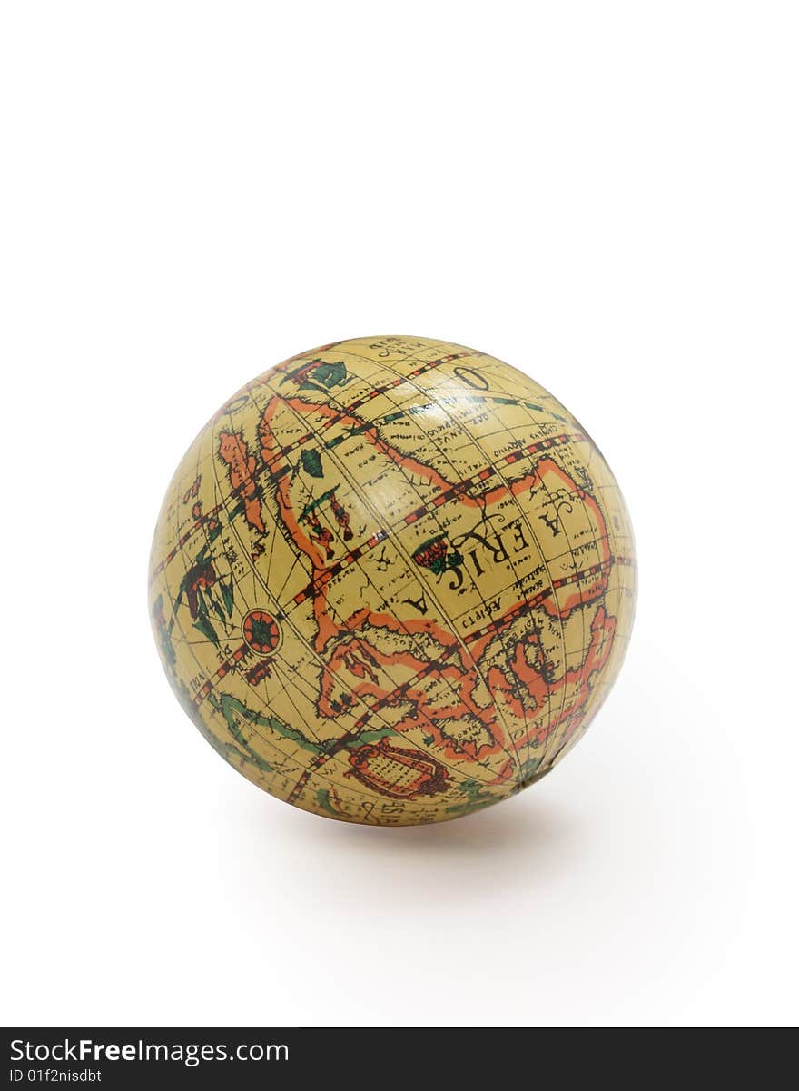 Retro Globe On White