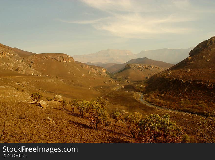 Winter Scene in the Drakensberg Mountains