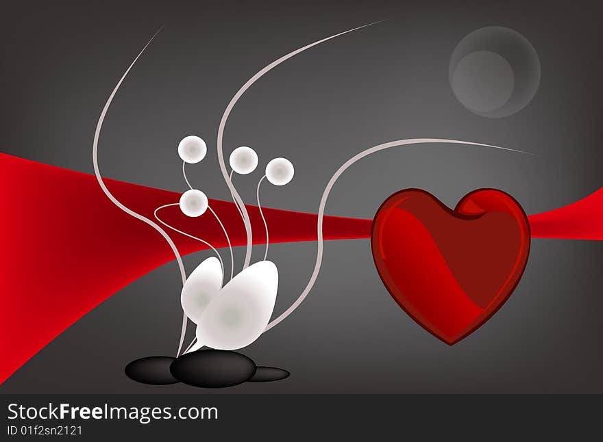 Shapes of love representation in this graphic illustration.