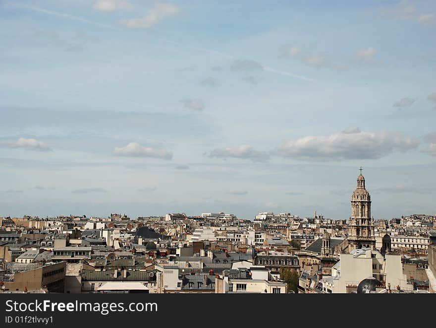 Unusual view over paris