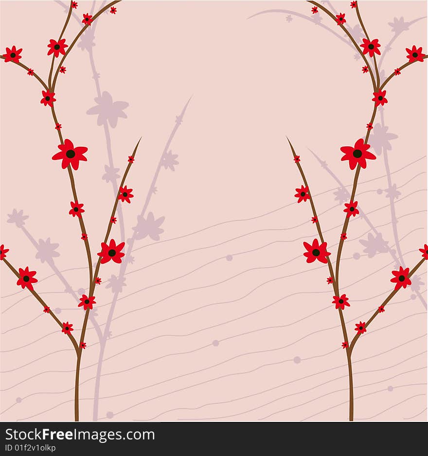 Branch of a plant, the Japanese style, background