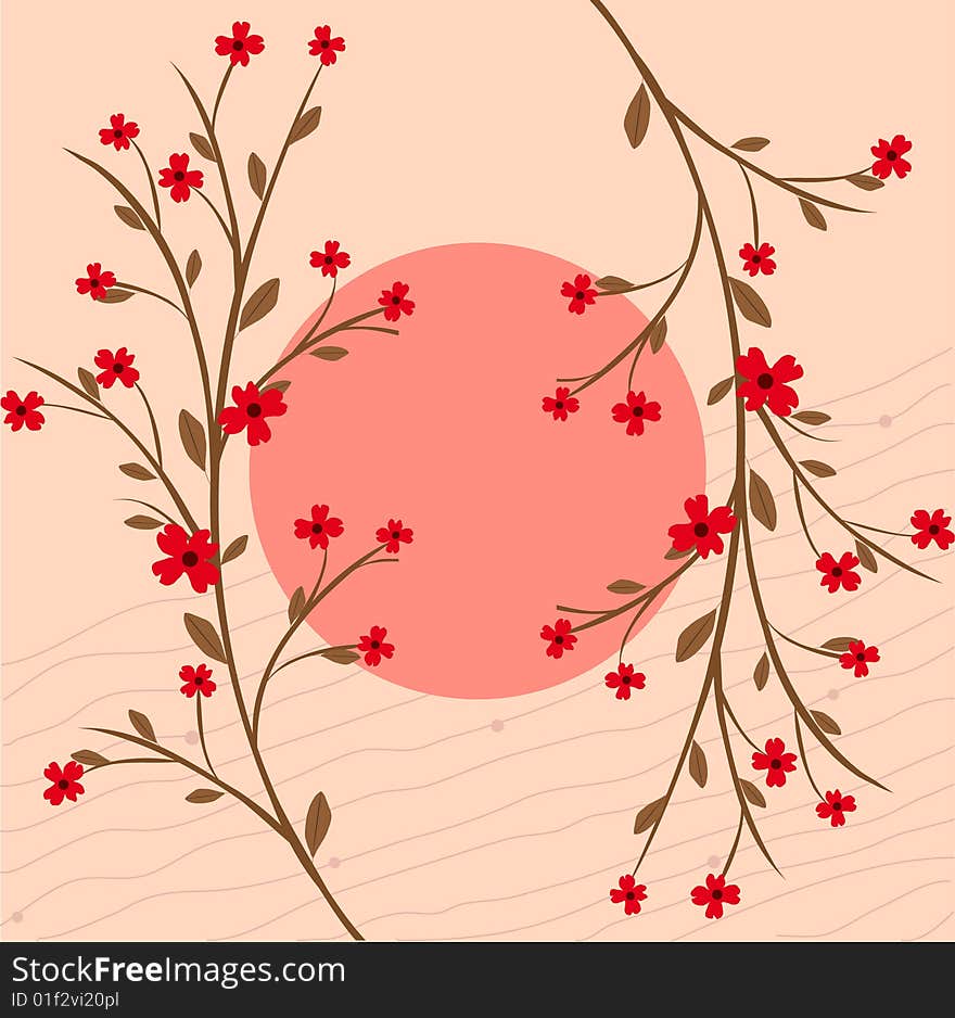 Branch of a plant, the Japanese style, background