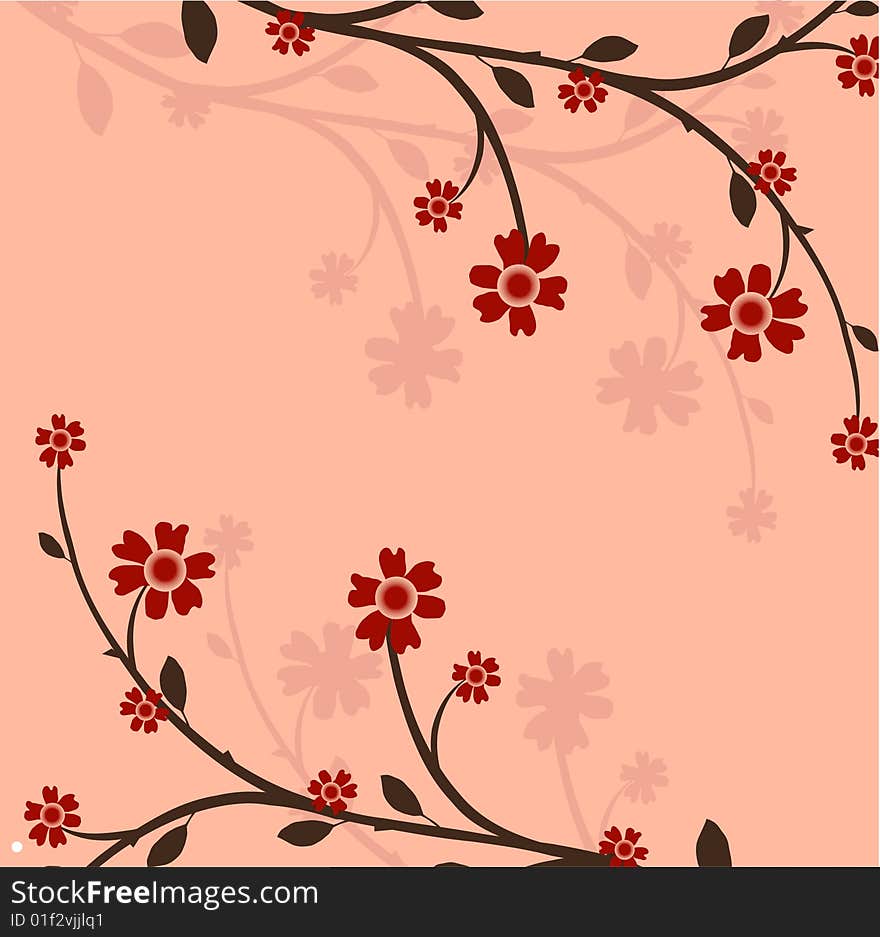 Branch of a plant, the Japanese style, background